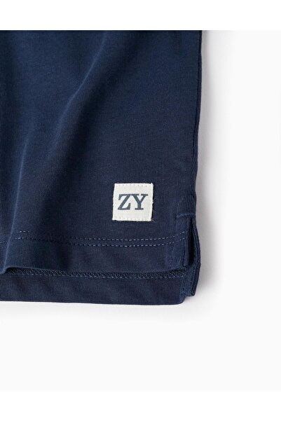 Ziddy LONG SLEEVE COTTON POLO FOR BABY BOYS DARK BLUE