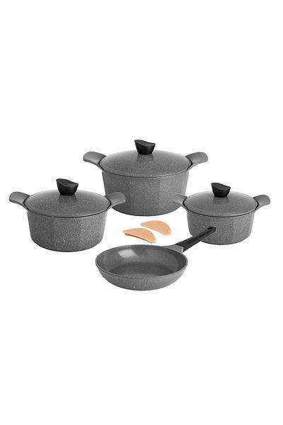 Dania Jewel gray granite cookware set, 9 pieces, high quality