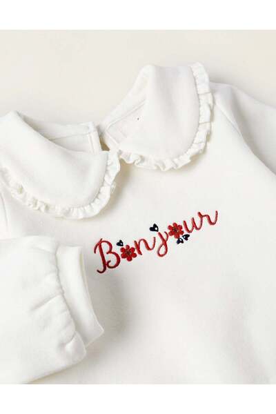 Ziddy SWEATSHIRT WITH CLAUDINE COLLAR FOR BABY GIRLS WHITE