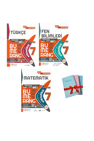 Günay Yayınları 7.SINIF BUMERANG ETKİNLİKLİ FEN BİLİMLERİ + MATEMATİK + TÜRKÇ...