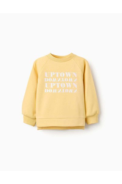Ziddy FLEECE SWEATSHIRT FOR GIRLS 'NYC' YELLOW