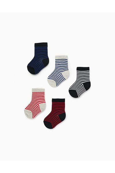 Ziddy PACK OF 5 PAIRS OF SOCKS FOR BABY BOYS 'STRIPES' MULTICOLOUR.