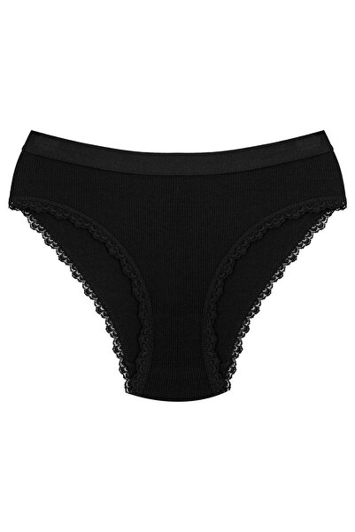 Öts Kadın 3'lü Renkli Pamuklu Likralı Fitilli Kaşkorse Külot Slip