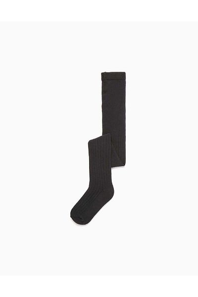 Ziddy ANTI-PILLING RIBBED TIGHTS FOR GIRLS BLACK