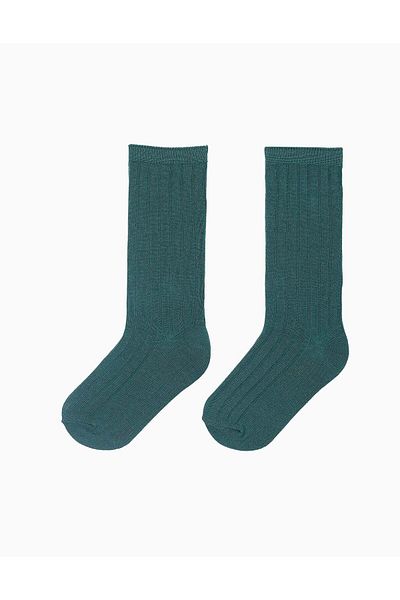 Ziddy RIBBED HIGH SOCKS FOR BOYS, GREEN