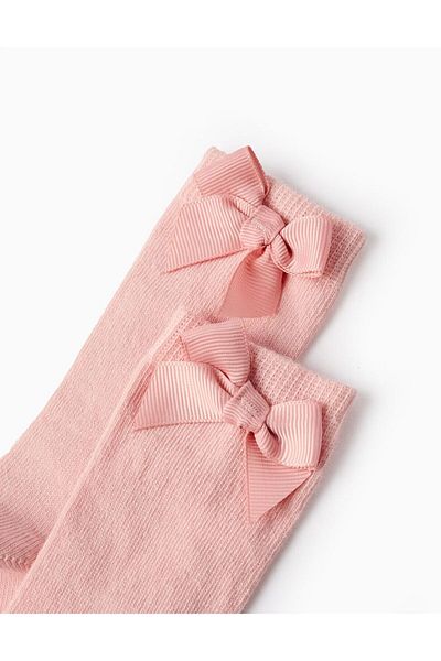 Ziddy HIGH SOCKS WITH BOW FOR BABY GIRLS, PINK