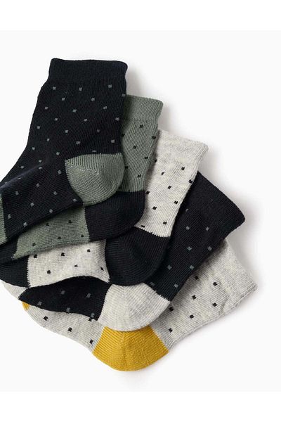 Ziddy PACK OF 5 PAIRS OF SOCKS FOR BABY BOYS 'POLKA DOTS' MULTICOLOUR
