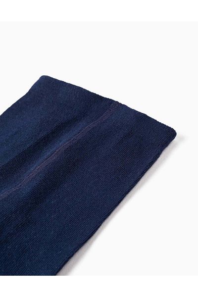 Ziddy COTTON KNIT TIGHTS WITH BOW FOR BABY GIRL DARK BLUE