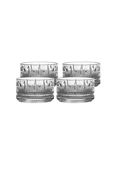 Vadi Bianca Set of 4 Crystal Glass Bowl Snack Bowls 460 ml