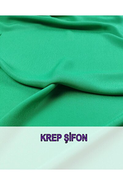 Kumaş Parça Зелений креп-шифон - яскравий, ширина 150 см, довжина 260 см