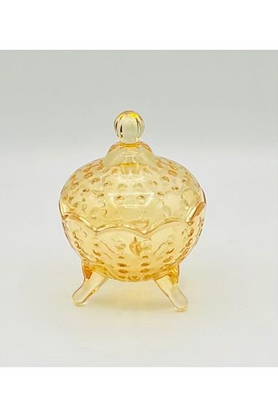 Lavin Lavin Yellow Colored Glass Candy Holder