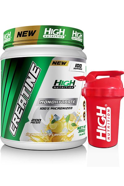 High Nutrition Micronized Creatine Monohydrate 300 Gr 100 Serve Creatine Lemon Flavored