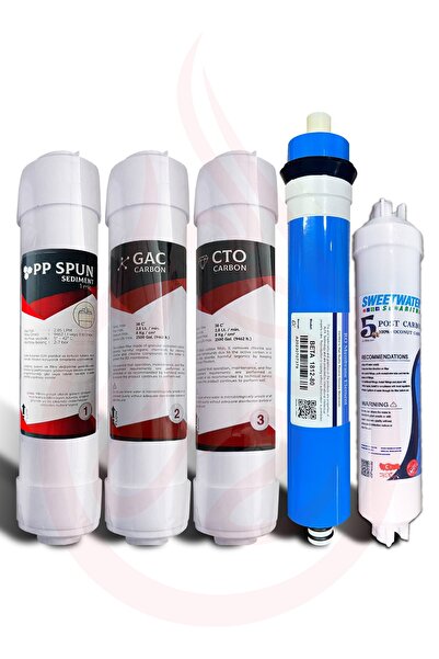 SWEETWATER Tüm Su Arıtma Cihazlarına kaplı kasa Uyumlu 5'li Filtre Seti +DIRS...