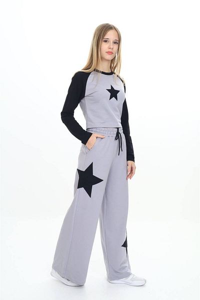 Asortik Kids Κοριτσίστικο 100% βαμβακερό 2 κλωστές συμπαγές χτενισμένο βαμβακερό ύφασμα αθλητική φόρμα