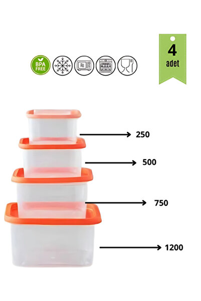 Gondol Keep Me Plastik 4 Parça Saklama Kabı