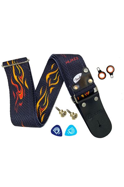 hijazz Genuine Leather Ended Guitar Strap Strap Lock Strap Pin and Plectrums