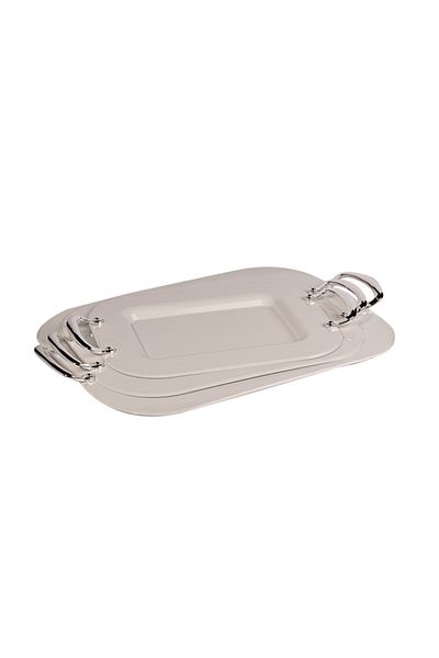Dania 3-Piece Tray Set Silver 50x38cm