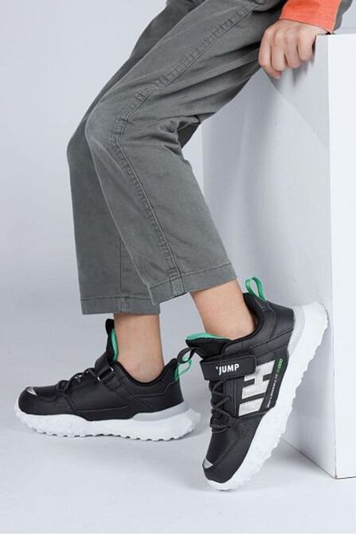 Jump 29602 Velcro Black - Neon Green Unisex Παιδικά αθλητικά παπούτσια casual αθλητικά παπούτσια
