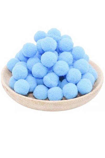 punicha Soft Plush Pompom - Blue 50 Pieces 2cm