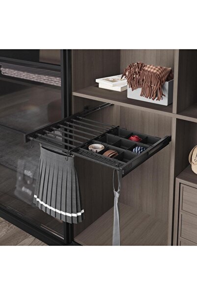 DİZAYNAKS Antrasit Yan Bağlantılı Teleskopik Raylı Kutulu Eteklik S6317-6319