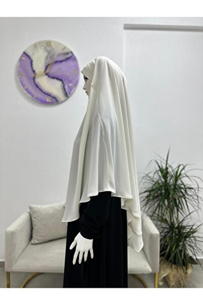 erasra class Souffle Ready-Made Scarf, Single Layer, Medina Rope (Suitable for Hac and Umre) Hijap Ecru Color