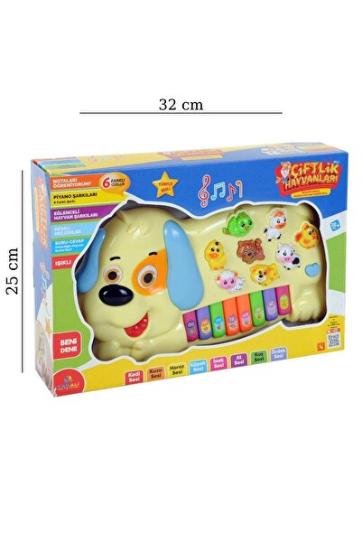 Can Ali Toys CAN ALİ TOYS Kutulu Pilli Köpek Görünümlü Piyano IŞIKLI - Beyaz ...