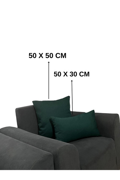 MebelPort Curtain Husă de pernă cu fermoar cu aspect de in - 2 bucăți 50x50 3...