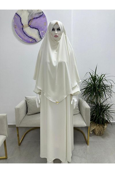erasra class White Souffle Ferace and Abaya Set