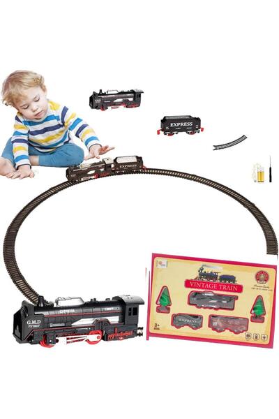 DZC KUZENLER AVM 17 PARÇA PİLLİ RAYLI IŞIKLI TREN SETİ OYUNCAK 2VAGONLU KLASIK