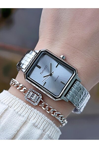 Ferrucci ساعة يد نسائية مقاومة للماء للموسم الجديد بطول 30 مترًا بسلك فولاذي BFC.13601.01