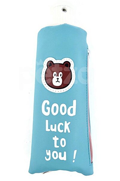 Languo علبة أقلام أنبوبية باللون الأزرق