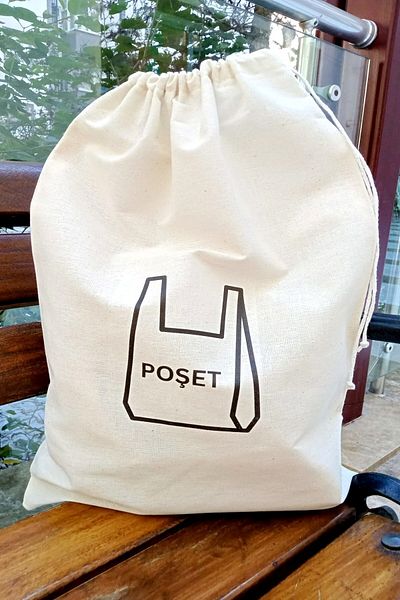 Emtory Home Suport pentru pungi de lenjerie imprimat cu șnur - Organizator de bucătărie - Organizator de bucătărie 32x45 cm