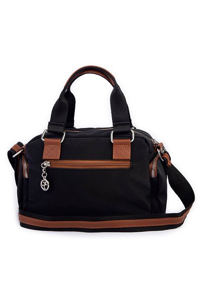 Nas Bag Black Tan Buzzy - Geantă Crossbody, Geantă pentru femei cu mai multe compartimente