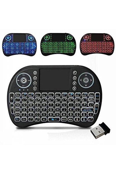 Smart Işıklı Kablosuz Mini Klavye Tv Televizyon Ps3 Dokunmatik Mouse