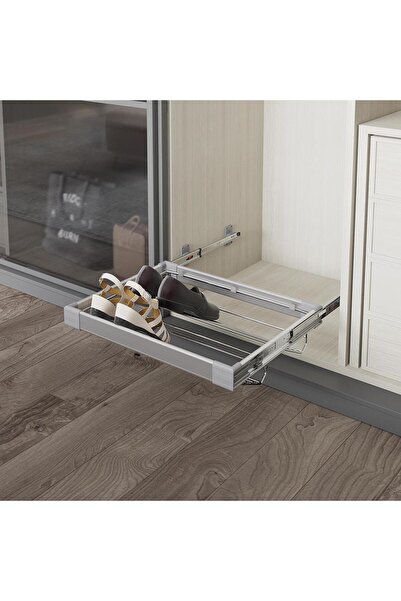 DİZAYNAKS Ayakkabılık Seti Frenli Teleskopik Raylı