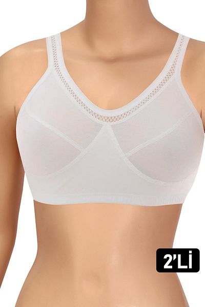 Öts Sutien alb pentru femei, 2 piese, 100% bumbac