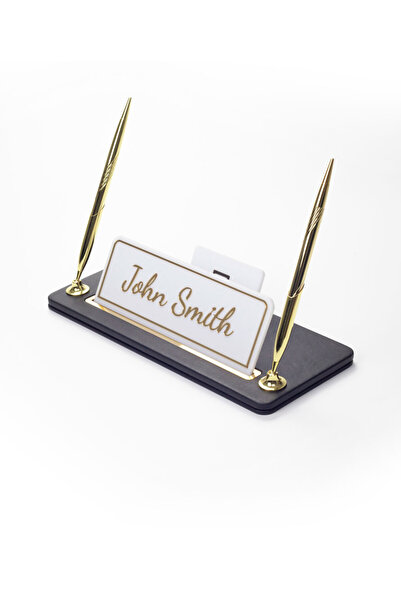 Turgut Office Δερμάτινη επιτραπέζια ετικέτα γραφείου με δύο στυλό, σε απλό μα...