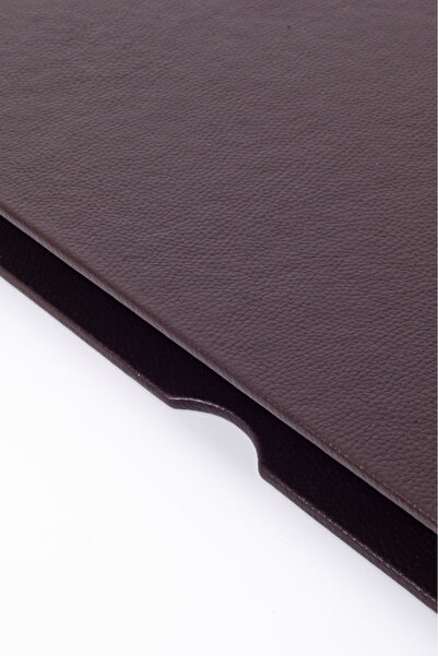 Turgut Office Δερμάτινο Επιτραπέζιο Χαλάκι Καφέ Χρυσό Λεπτομερές 50x35cm