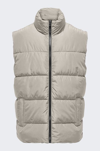 Only & Sons Vestă gri PUFFER pentru bărbați ONSMELVIN LIFE - OTW VD, 22022232