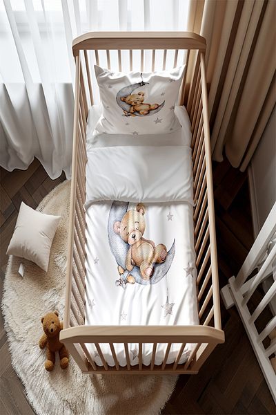 Şen Dekorasyon Baby Sleeping Bear in the Moon