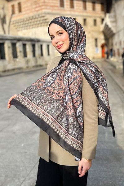Sultan Soft Cotton Shawl - Authentic Pattern - Slt2890-12 - Green, Brown