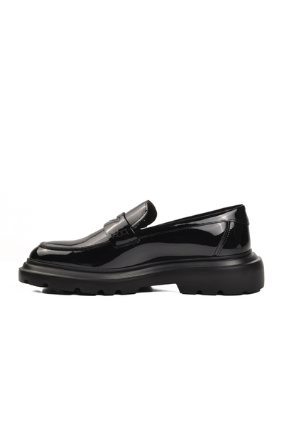 Pierre Cardin 700920 Black Patent Leather Genuine Leather Men's Loafer Shoes