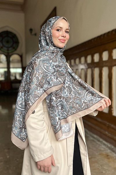 Sultan Soft Cotton Shawl - Ethnic Pattern - Slt1026-21 - Beige, Brown