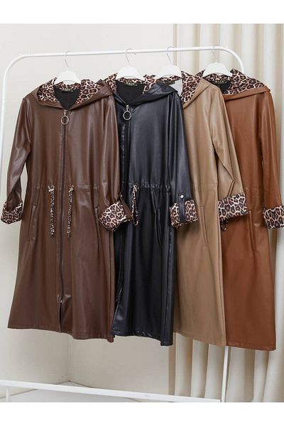 RACE FASHİON Δερμάτινο παλτό Leopard Print - Εσωτερικό RC3005
