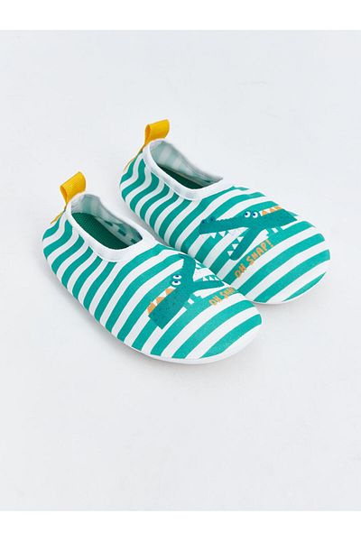 LC Waikiki Lcw Steps Green Stripe Patterned Baby Boy Sea Shoes