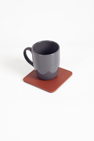 Turgut Office Leather Coaster Tan 1 Piece