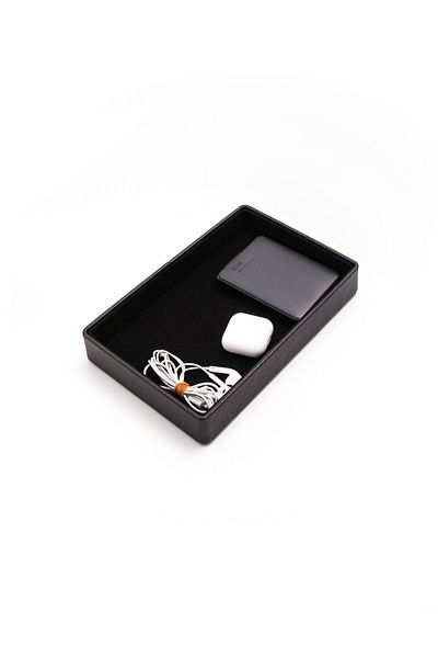 Turgut Office Felix Oganizer Leather Black Accessory Box