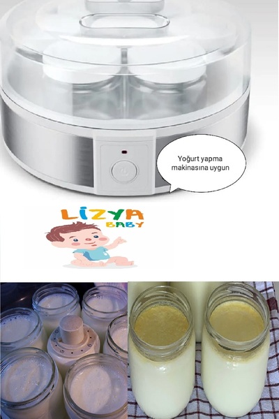 LİZYA BABY Paşabahçe Cam Kavanoz Beyaz Kapaklı 210 Cc Yoğurt Bebek Mama Konserve Reçel Ek Gıda Kavanozu