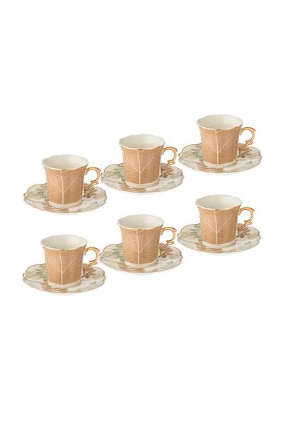 Dania Turkish coffee cup set, 6 pieces, beige