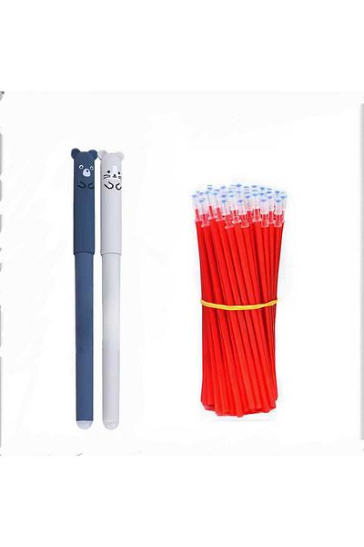 TOUCH SKETC Erasable Ballpoint Pen 2 Pcs Pens 50 Pcs Replacement Nibs Red